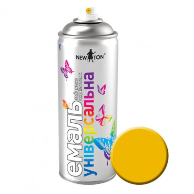 Аерозольна фарба для автомобіля New Ton універсальна 1023 жовтий, 400 мл (204) Вінниця - фото 1