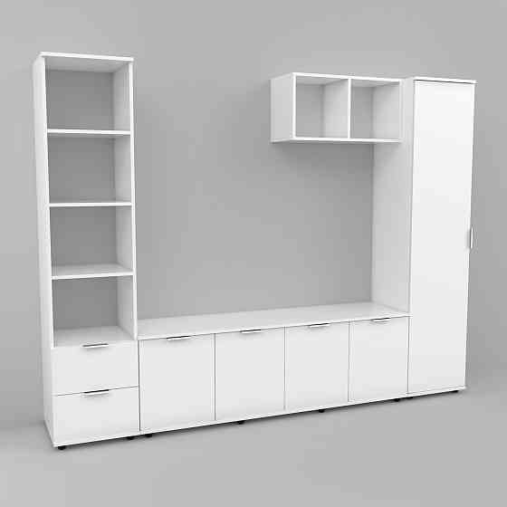 Стенка в гостиную Ketrin-2, Белый, 2440х425х1880 Львов