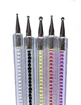 Набор 5 шт двухсторонний 1 ст-кисти для рисования и наращивания гелем, 2 ст дотс разного размера. Киев