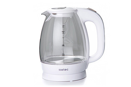 Электрочайник Metec EK-03GW 1.7 л, стеклянный корпус, 1850-2200 Вт, белый Харьков - изображение 1