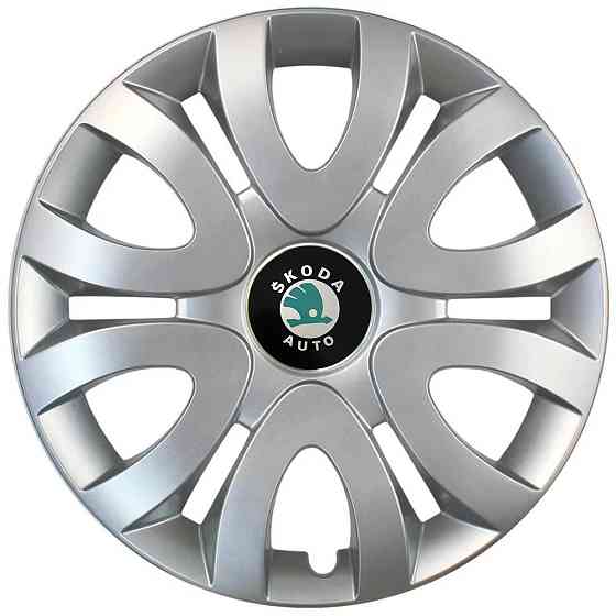 Автомобільні модельні ковпаки R15 Skoda (зелена) 330 4шт, SJS, сріблясті Київ