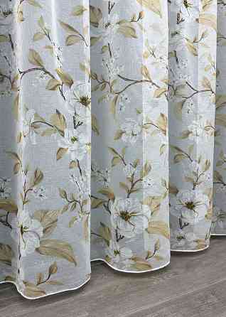 Тюль батист, колекція "Flora" колір білий з бежевим 1908т Київ