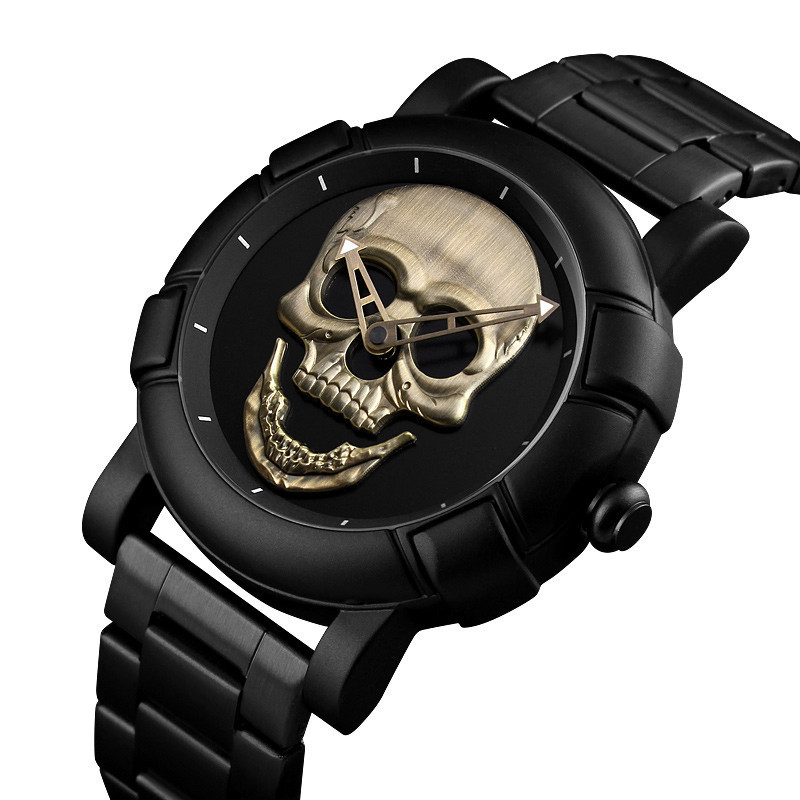 Оригинальные часы Skmei Skull 9178 Black-Bronze Винница - изображение 2