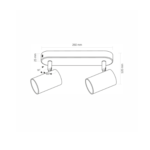 LED Світильник накладний під лампу 2*GU10 поворотний VL-SPF05B-BPB Videx Житомир - фото 3