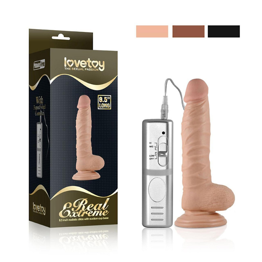 Вибратор на присоске 8.5 Real Extreme Vibrating Dildo Flesh Sex Aura Киев - изображение 2