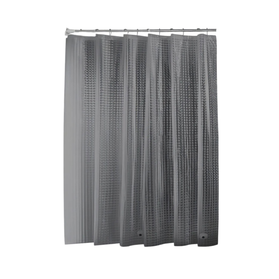 Шторка для душа и ванной комнаты с 3 магнитами-утяжелителями, цвет прозрачно-серый клетка Каменец-Подольский