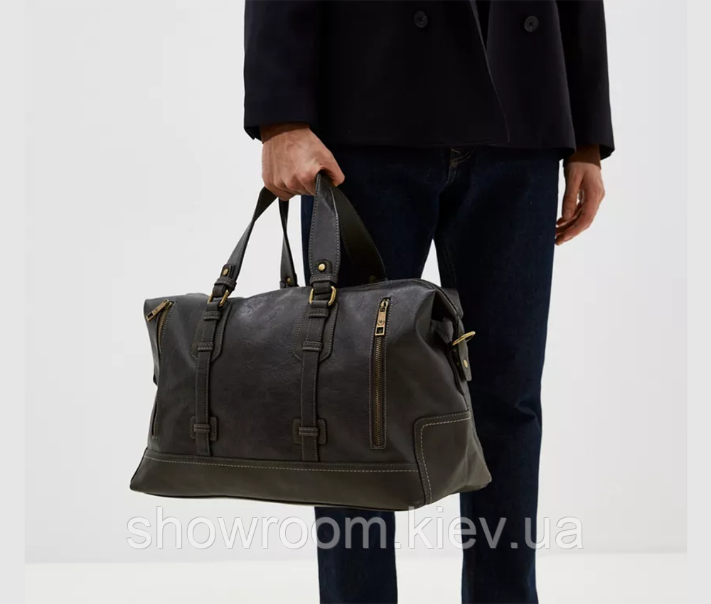 Чоловіча дорожна сумка саквояж David Jones (7920) сіра Київ - фото 3