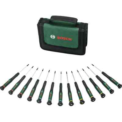 Набор отверток Bosch прецизионная 13шт, SL, PH, TX, HEX, сталь CrV (1.600.A02.Z9N) Винница