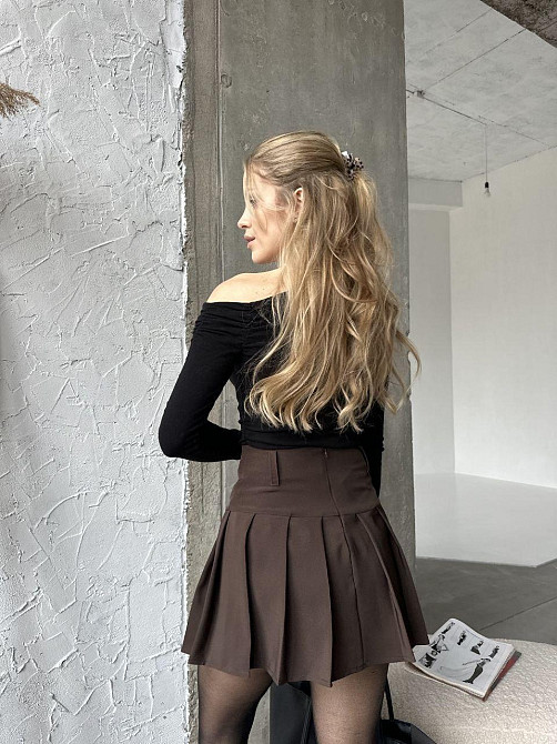 Жіноча базова коротка плісерована спідниця Одеса - фото 5