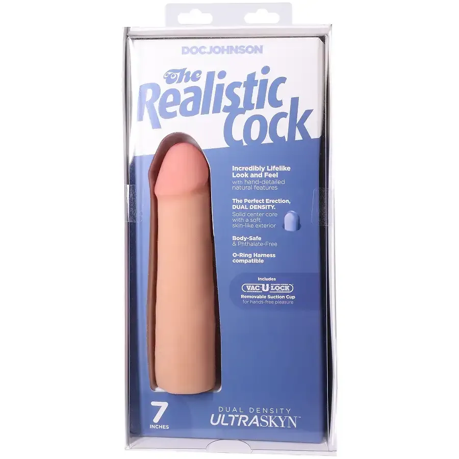 Фалоімітатор Doc Johnson The Realistic Cock ULTRASKYN - 7 Inch Vanilla Львів - фото 9