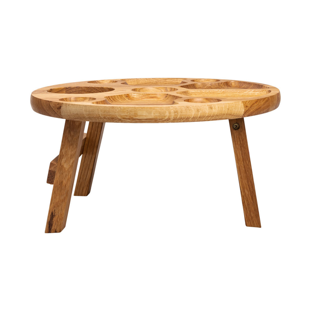 Винный столик-менажница из дерева 35 см круглый на ножках дуб BWR350180 Киев - изображение 3