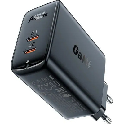 Зарядное устройство Acefast 2xUSB 50W (USB-C+USB-C) Gan A29 Fast Charger Black (6974316281443) Винница - изображение 1