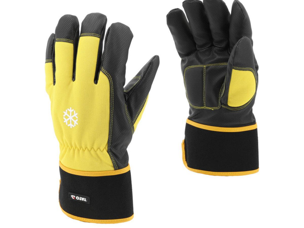 Перчатки рабочие утепленные, укрепленные YATO размер 9 из синтетической кожи, эластана, флиса и полиуретана Одесса - изображение 1