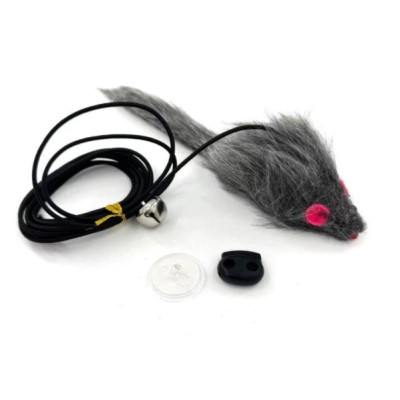Іграшка для котів Hippie Pet Мишка з мотузкою сіра 8 см (HIPCT2304006P) Вінниця - фото 1