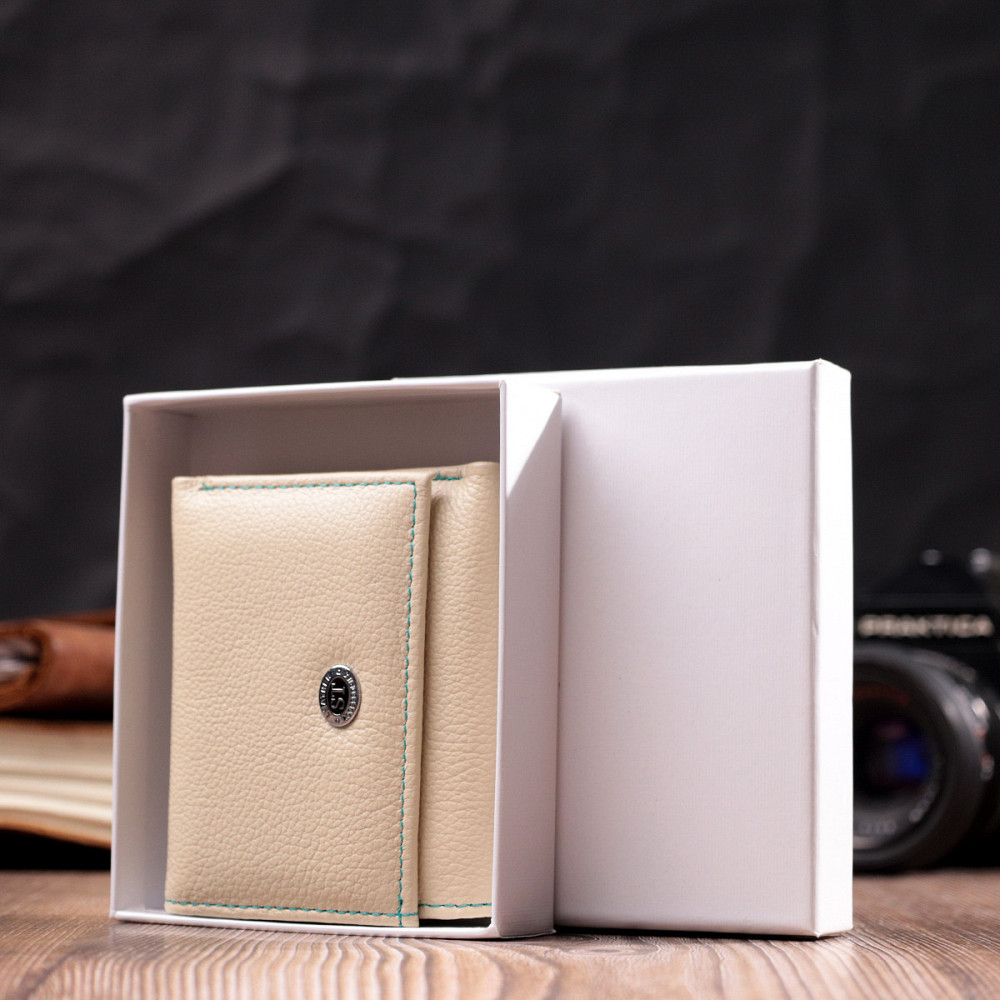 Стильний невеликий гаманець для модниць з натуральної шкіри ST Leather 19506 Білий Київ - фото 10