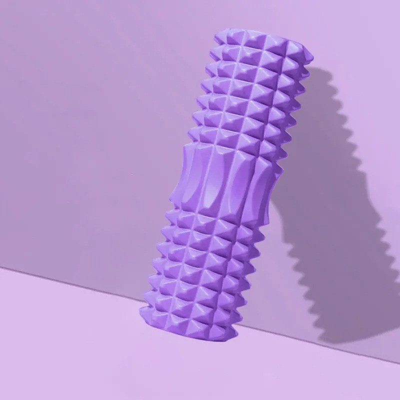 Ролик массажный для йоги и фитнеса,валик гимнастический, фиолетовый 33 х 13 см Каменец-Подольский - изображение 1