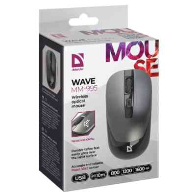 Мишка Defender Wave MM-995 Silent Wireless Grey (52993) Вінниця