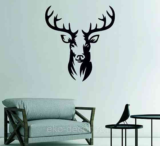 Декоративное настенное Панно «Олень» Декор на стену 90*89 см, Черный Киев