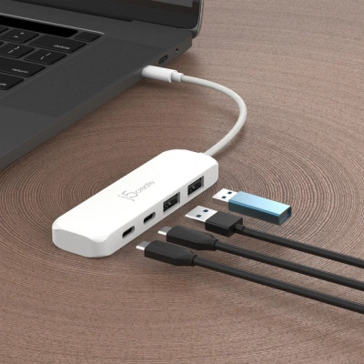 Концентратор J5create USB-C to 2xUSB-A + 2xUSB-C 3.2 10Gbps white (JCH342EW-N) Винница - изображение 5