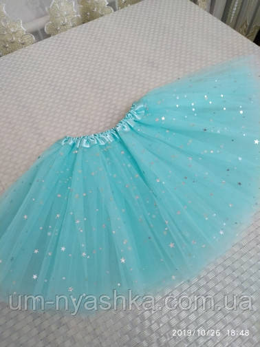 Юбка-пачка пышная юбочка балерины на 2-8 лет мятная со звездами Кривой Рог - изображение 3