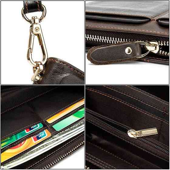 Мужской клатч-барсетка с ремешком на руку Vintage 14940 Коричневый Киев