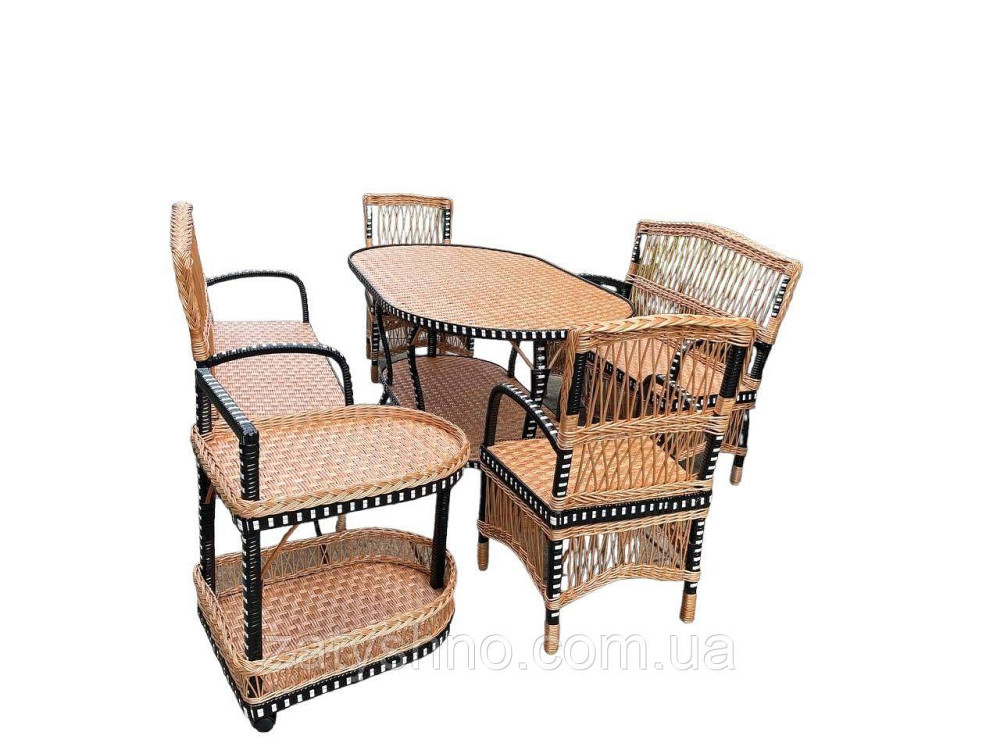 Кухонні плетені меблі з лози Київ - фото 4