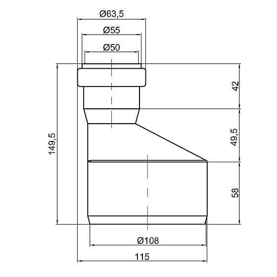 Редукция PPR канализационная TA Sewage 110х50 прямая Киев