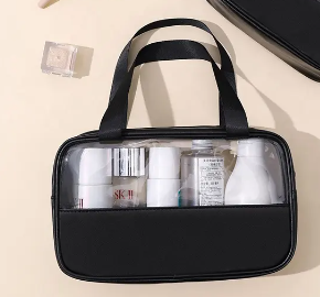 Набор косметичек женских 3 шт, для душа, черные, прозрачные Каменец-Подольский - изображение 9