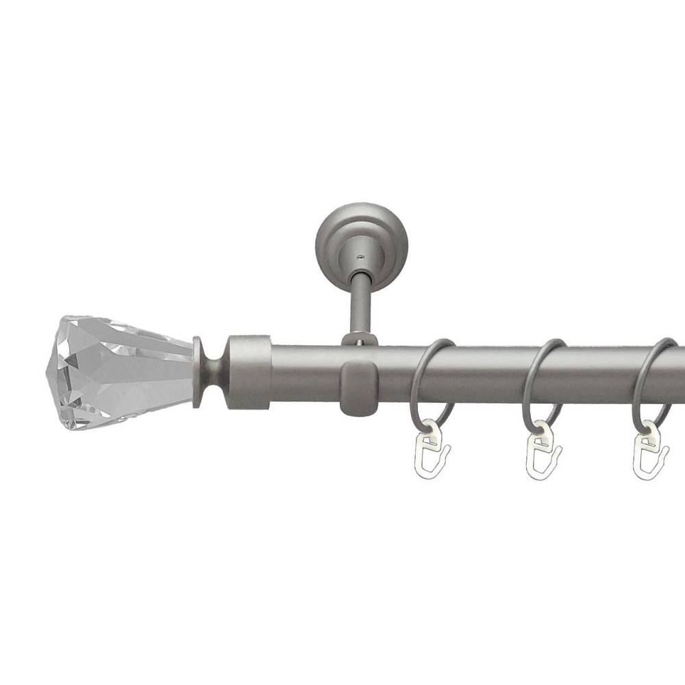 Карниз Orvit Лучетта металевий однорядний відкритий гладка труба кільце металеве Сатин 25 мм 140 см (00-00027474) Львів - фото 1