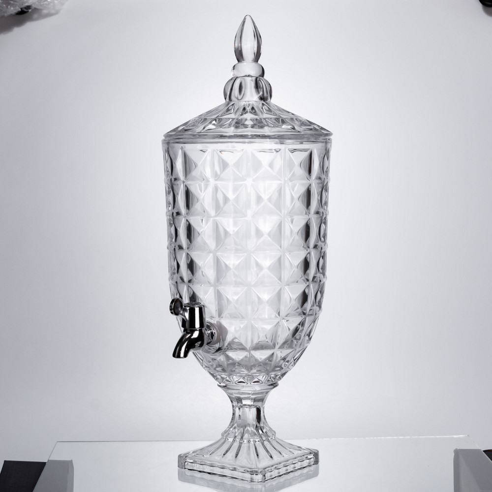 Yiwu Лимонадниця з краном на підставці скляна 5 л лимонадник 51 см прозорий HP-19-18F-5 Коломыя - изображение 1