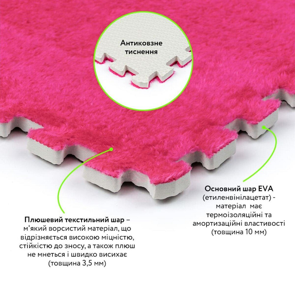 Пол-пазл плюшевый 30х30х1см Розовый (D) SW-00002092 Киев - изображение 3