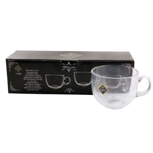 Набір чашок 3 предмети 450мл скло DP-01  Interos Житомир - изображение 1
