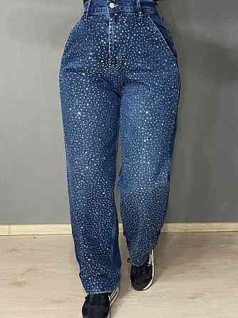 Джинсы женские Amore 1500 skater mom с россыпью камешков синие, синий, 25, 25, 71 см, 100 см Киев