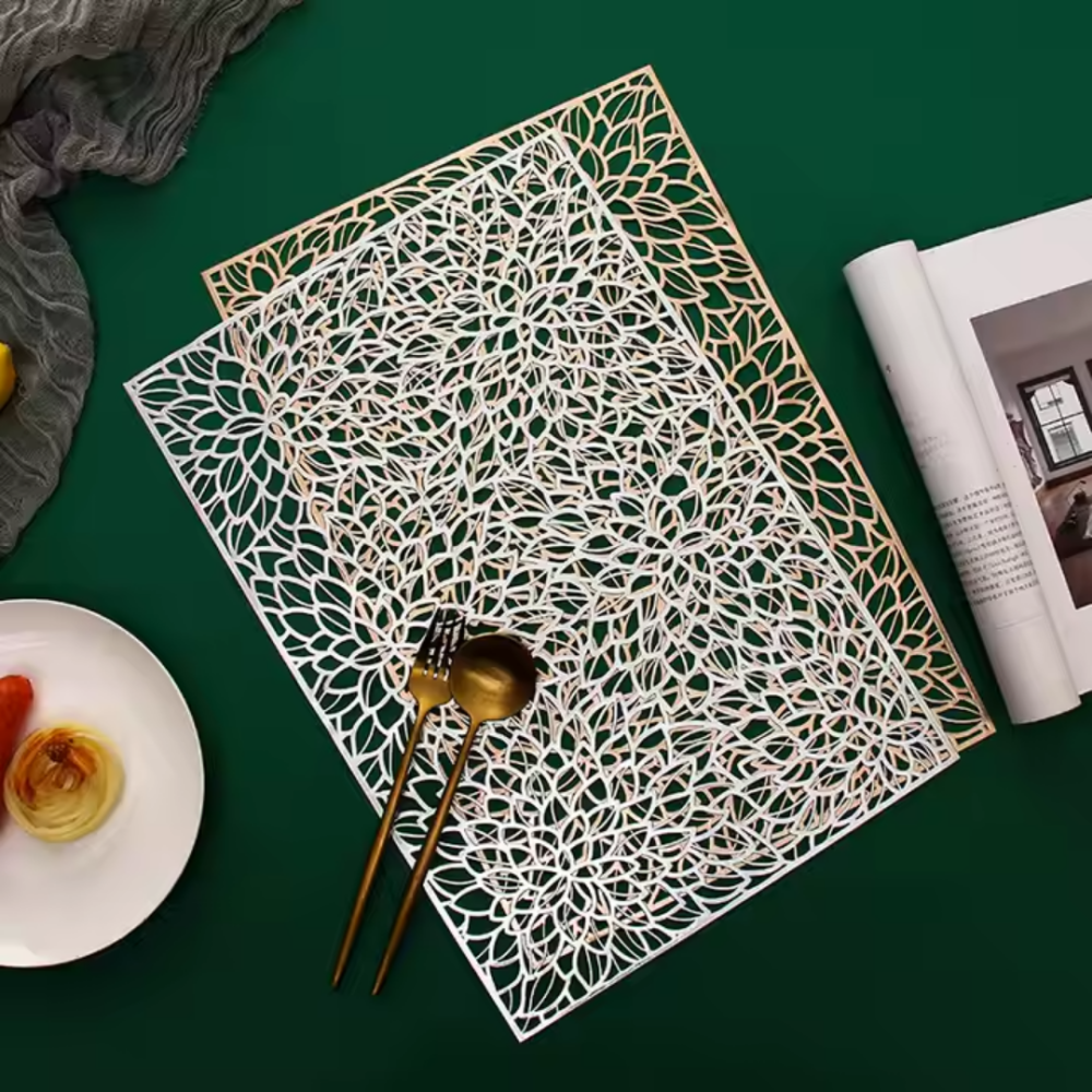 Сервірувальна серветка під гаряче килимок сервірувальний золотистий, 45×30см, набір 2шт Кам'янець-Подільський - фото 2