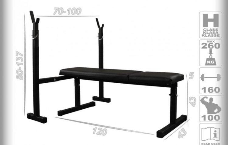 Скамья для жима + штанга 72 кг Гантели, гири, штанги и диски композитные набор Киев - изображение 2