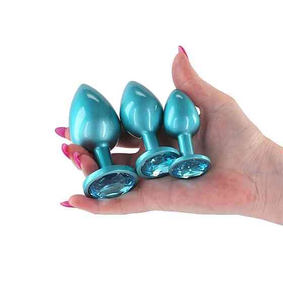 Набор анальных пробок NS Novelties Rear Assets - Trainer Kit - Iridescent Teal - Teal Gem Sex Aura Киев