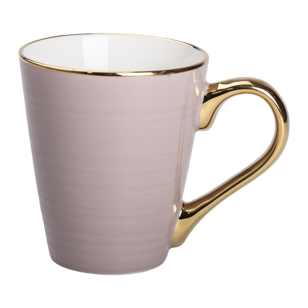 Чашка порцелянова із золотим обідком та позолоченою ручкою 320 (мл) Кремова RX-N240624CR Коломия - фото 1