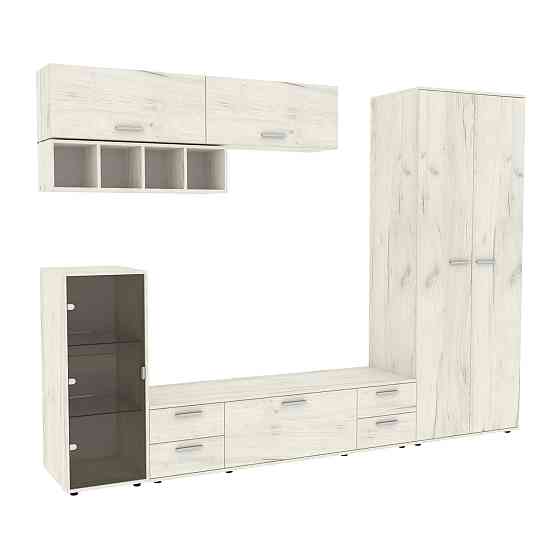 Стенка в гостиную Hugo-1, Дуб Крафт Білий, 2860х520х2120 Львов