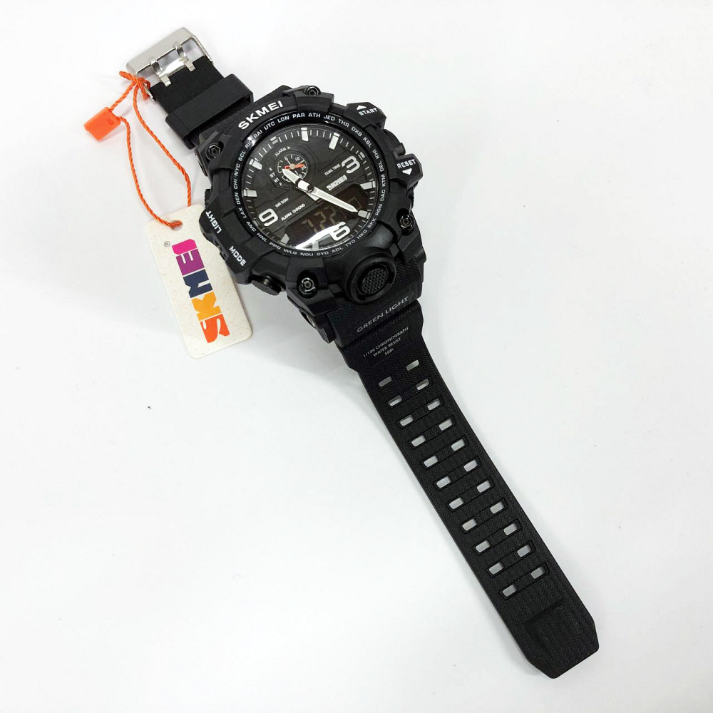 Наручные часы с электронным механизмом SKMEI 1586BK BLACK, Военные часы спецслужб SP-57 Львов - изображение 7