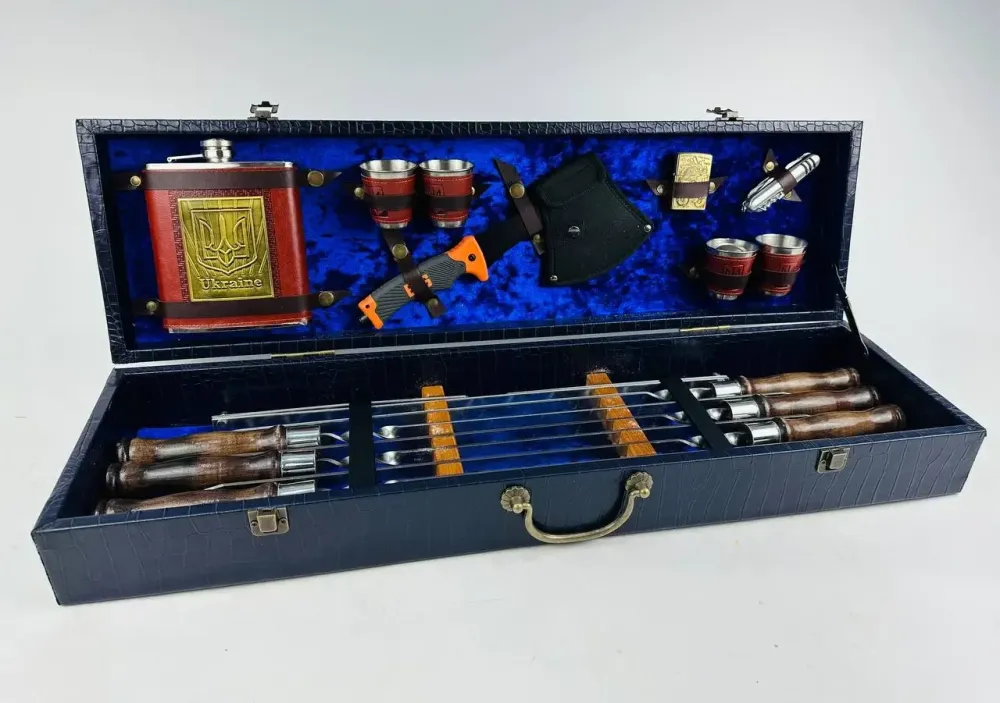 Набори шампурів, Набір шампурів у шкіряному кейсі "VIP 9" Шампури, вертіла Тернопіль - фото 3