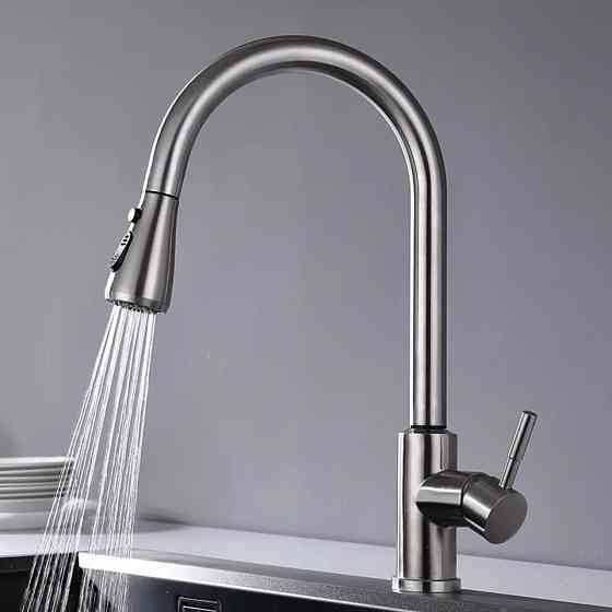 Смеситель для кухни WanFan с выдвижным сливом, гибкий кухонный кран из латуни Каменец-Подольский