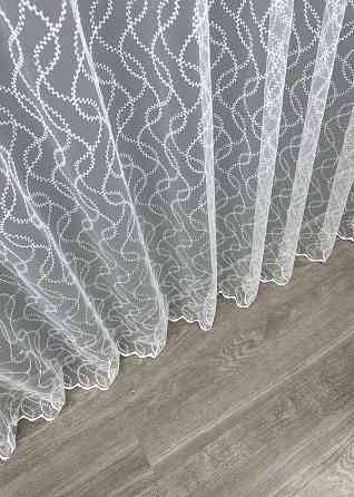 Тюль фатин с вышивкой Цвет белый 1577т Киев