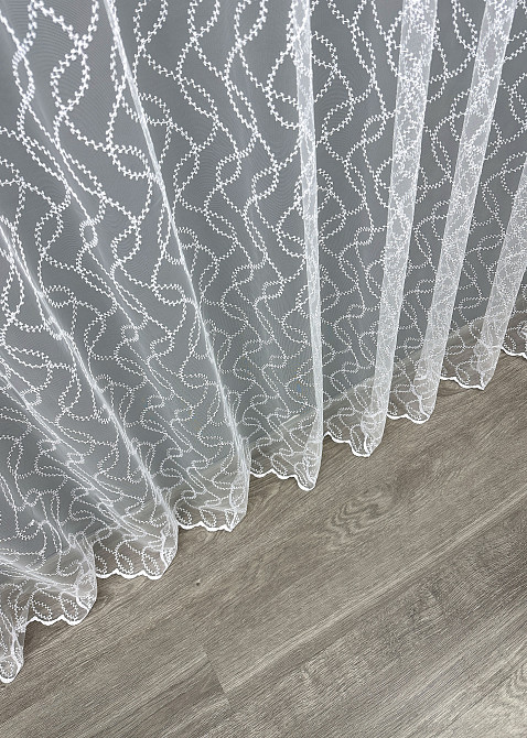 Тюль фатин с вышивкой Цвет белый 1577т Киев - изображение 5