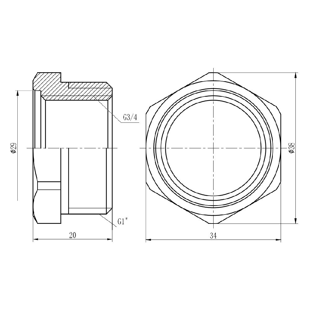Футорка Thermo Alliance Forte 1"х3/4" НВ SF3742520 Київ - фото 6