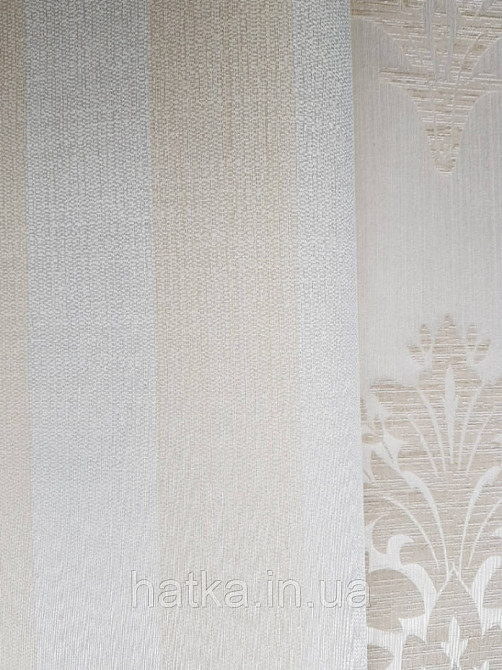 Текстильные обои на флизелиновой основе Da capo RaschTextil 085630 полосы широкие бежевые песочные Киев - изображение 2
