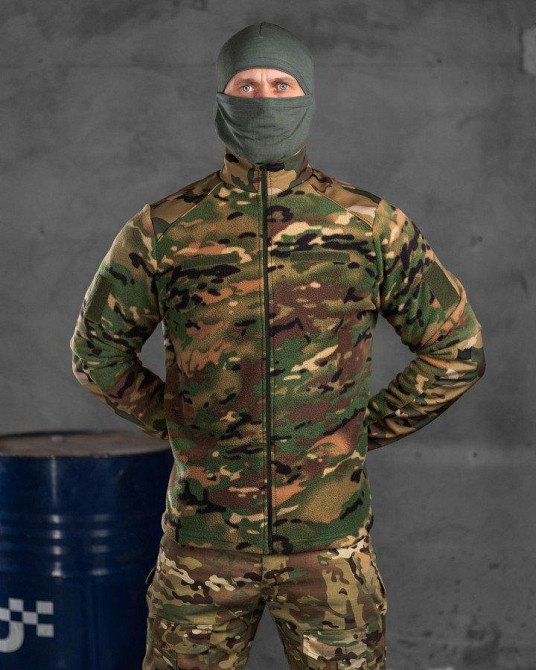 Тактична флісування мультикам чоловіча на змійці з карманами Одеса - фото 1