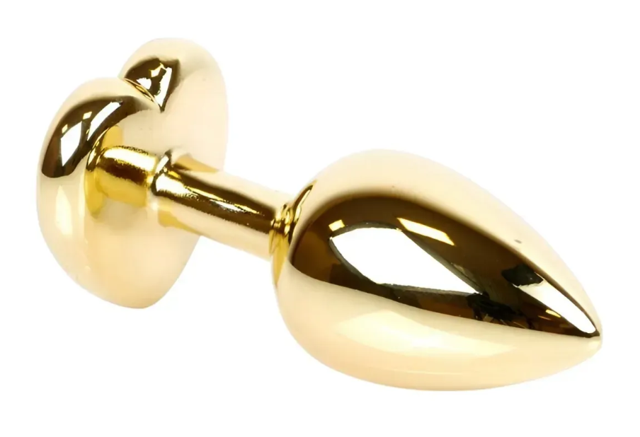 Анальна пробка із кристалом EGZO - Gold Heart Plug Purple size S Sex Aura Київ - фото 3