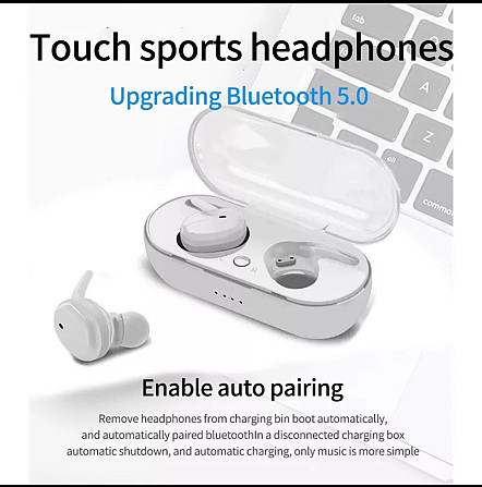 Навушники бездротові TWS Y30 White Bluetooth 5.0 + EDR Київ - фото 8