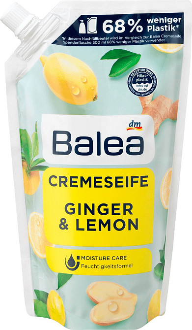 Balea Cremeseife Ginger & Lemon, NachfüllpackЖИДКОЕ МЫЛО ИМБИРНЫЙ И ЛИМОННЫЙ ЗАПАСКА BALEA, 500 ML.  Львов - изображение 2