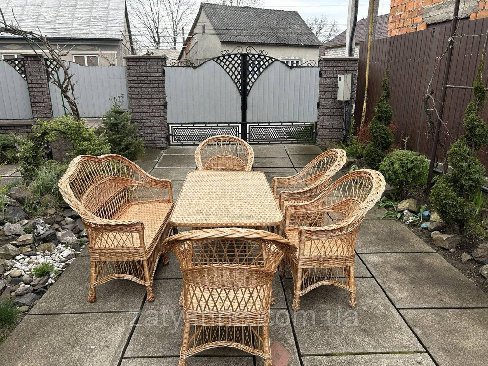 Меблі плетені з великим столом Київ - фото 4